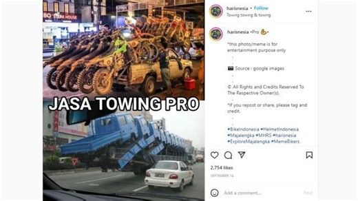 Meme Otomotif: Jasa Towing Pro Tiada Tanding Tiada Banding