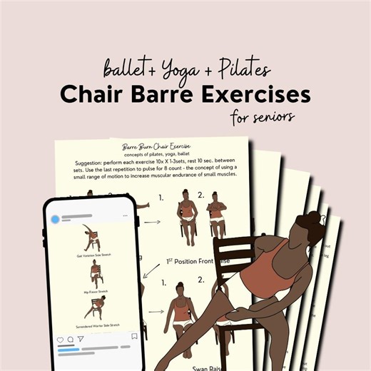 Barre for Seniors, Chair Yoga for Older Adults, Seated Barre Exercises at Home Workout,beginner Workout,chair Exercises for Core,flexibility - Etsy UK