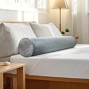 Inflatable Body Pillow for Adults Kids, 35 Inch Body Pillows for Side Sleeper, Travel Body Pillow for Bed, Bolster Pillow, Round Cervical Cylinder Pillow for Sleeping