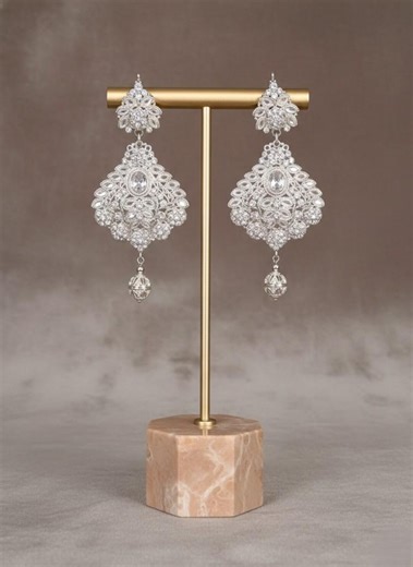 Chandelier Earrings | Silver Crystal Statement Earrings - Etsy