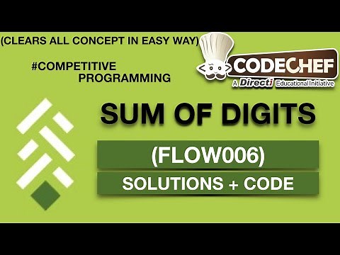 Program of Sum of Digits in a Number codechef || Competitive Programming
