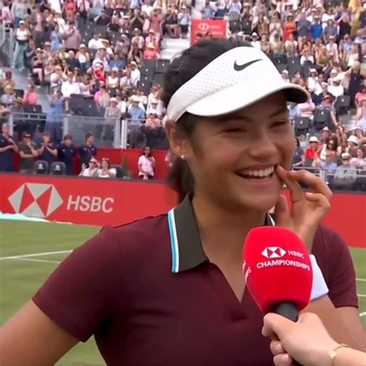 Emma Raducanu fanpage on Instagram: "HSBC Championship R2 post match on court interview 🎙️"