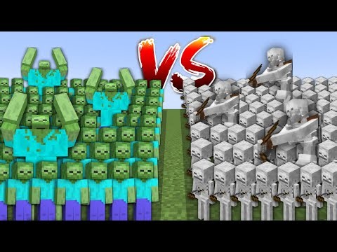 Ultimate ZOMBIE ARMY vs SKELETON ARMY in Minecraft