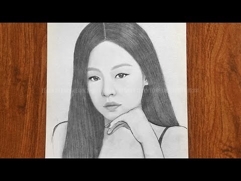 How to draw Jennie blackpink || easy way to draw BlackPink || Jennie sketch || រៀនគូរ