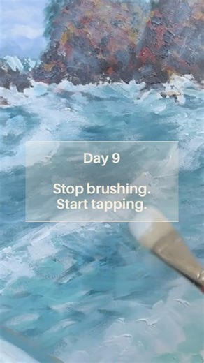 Art Materials Australia 🎨🇦🇺 on Instagram: "Stop brushing. Start tapping. 🎨 Day 9: Tapping with a flat hog bristle brush is one of the fastest ways to create movement and texture without overworking your paint. Those stiff, split bristles catch the surface in all the right places — building energy, depth, and rhythm with every tap. Less control. More response. Let the brush do the work and watch the painting come alive. Save this for your next session 🤍 #paintingtips #hogbristlebrush #painti