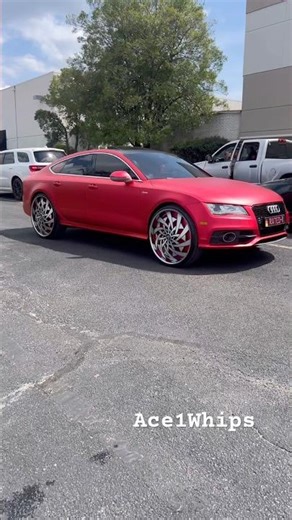 Matte Red Audi A7 on 26” DUB Floaters Riding