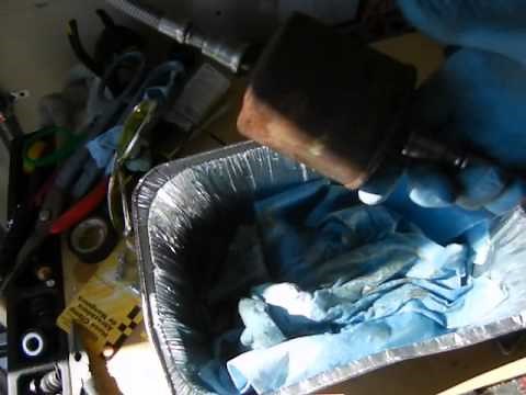 replacing damaged fuel line connector and filter 1993 ford e150