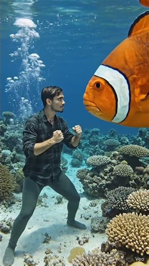 Clownfish 🐠 The Cute Nemo Fish | Ocean Life #shorts #shortsfeed #aianimation #actionshorts #wildlife