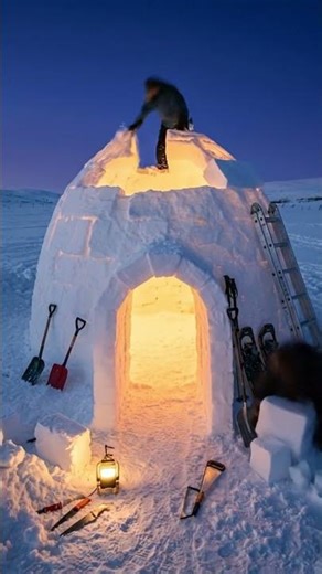 “I Built an Igloo Survival Shelter in the Middle of Snow!”
