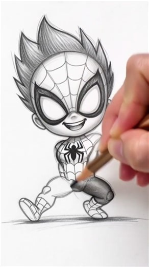 Spider Kids Pencil Sketch 🕷️✏️ #spiderkidssketch #pencilsketchart #superherodrawing #drawingshorts