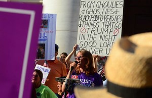 Protesters rally against Kavanaugh’s nomination, for abortion rights, in downtown New Haven