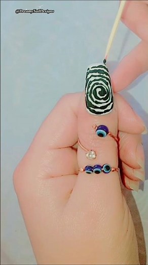 Evil Eye Swirl Nail Art 🧿🖤🤍 | Easy & Trendy Nail Design for Beginners