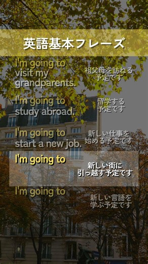 【英語基本フレーズ No.035】I'm going to ～. （私は～する予定です）