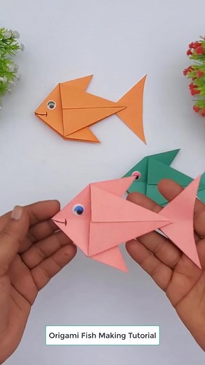 38K views · 285 reactions | Paper Fish Making Easy Tutorial | Handmade Origami Fish Crafts #Reels #PaperFish | Entertaining Arts | Facebook