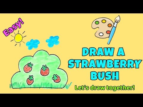 Easy Strawberry Bush Drawing for Kids 🍓