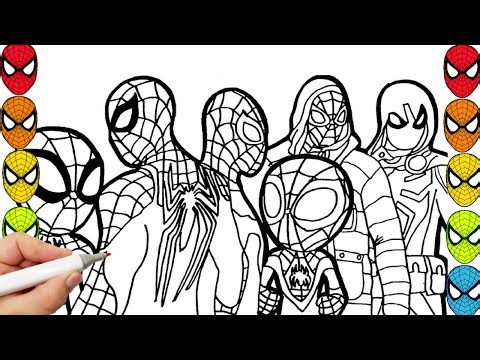 Spider-Man Coloring Pages Spider-Man and Friends draw marvel coloring compilation 298