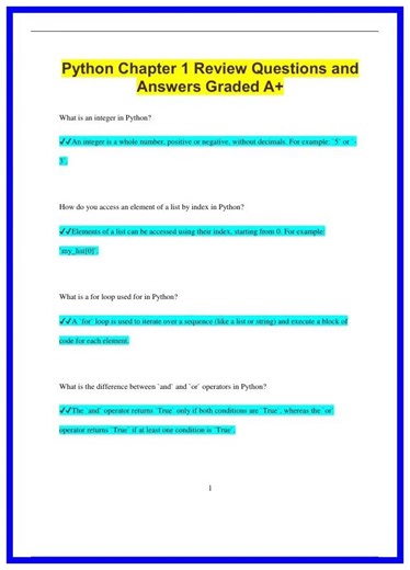 Python Chapter 1 Review Questions and Answers Graded A1348 636x882
