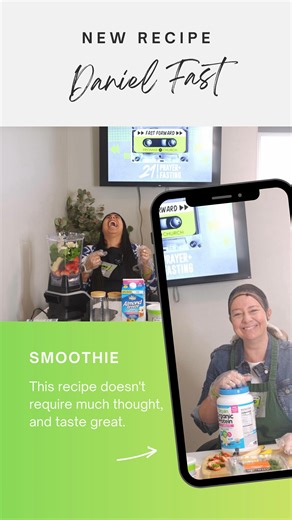 Daniel Fast Smoothie = QUICK, EASY, and actually SO good 😮‍💨💚 if you need a fast breakfast, lunch or dinner during our 21 Days of Prayer & Fasting, we got a fun recipe for you! 🙌 🍓 2 cups frozen strawberries 🍌 1 banana 🥥 1 cup coconut dairy-free vanilla yogurt 🥛 Unsweetened vanilla almond milk 💪 2 scoops plant-based vanilla pea protein 🍃 Spinach 🧊 1 BIG cup of ice It’s creamy, cold, packed with protein, and will keep you full while you stay locked in spiritually 🔥 ✅ Save this 📲 Send