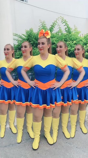 Synchronized Dance Routine in Cheerleader Outfits