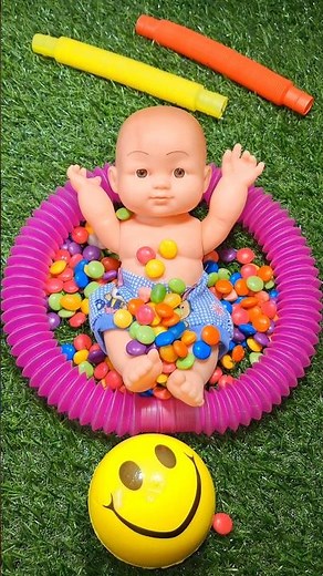 Baby Doll Candy Pool Challenge 🍬 #shorts
