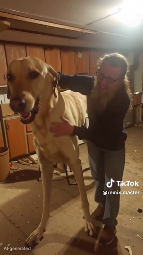 Meet Titan, my uncle’s legendary giant dog! 🐕‍🦺 This gentle giant has been breaking records ever since he was a puppy, he’s always been bigger than all the other dogs in the neighborhood, and nobody knows why. Titan was actually abandoned as a baby because of his size, until my uncle found him at a shelter and brought him home. Now, Titan is not just a pet, he’s family, and trust me, he eats as much as a horse and takes up half the kitchen! People come from miles around just to see him, and my