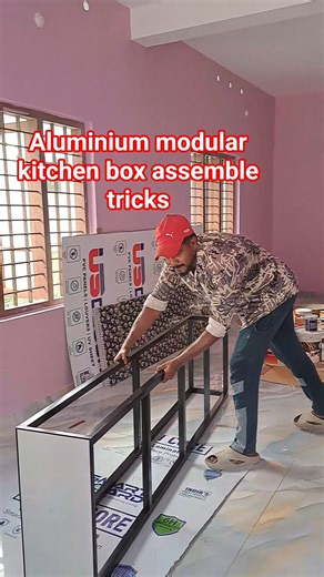 aluminium modular kitchen box assemble tricks #youtubeshorts #woodworking #automobile #alumicraft