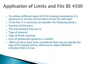 Application of Limits and Fits BS 4500 - SlideServe