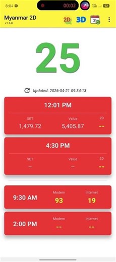 2D LIVE (21.04.2026) မနက်ခင်း (12:01 PM) 2D3D Live တိုက်ရိုက် #2dlive #2dlivemyanmar #2d3d #2dResult