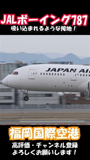 【至近距離】吸い込まれるような接地！787特有のしなる主翼と極上タッチダウン #b787