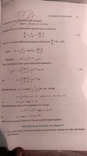 #12 Maths Ch-9 Differential Equation Miscellaneous exercise important questions👍😍