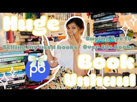 HUGE BOOK UNHAUL 📚 | GETTING RID OF 80+ BOOKS | DECLUTTER MY SHELVES WITH ME | SELLING MY USED BOOKS