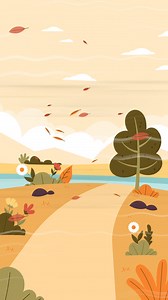 An animation of Hand drawn autumn landscape | Free Stock Video Footage