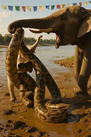 Shocking! Elephant Rescue 🐘 vs Giant Python 🐍 | Elephant’s Brave Escape