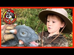 Kids Pretend 🦖 CALEB Finds T-Rex Dinosaur Egg in Backyard