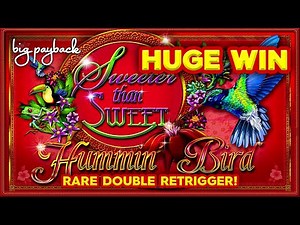 RARE RETRIGGERS! Hummin' Bird Sweeter Than Sweet Slot - HUGE WIN BONUS!