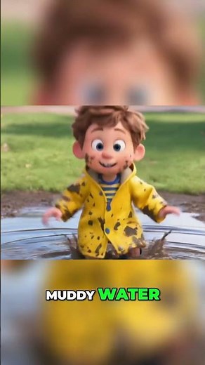 Muddy Puddle Song - Boy Jumps in Mud Puddle! Epic Raincoat Fun & Splashes! #shorts