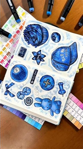 Drawing all blue💙 #draw #art #sketchbook #sketch #blue