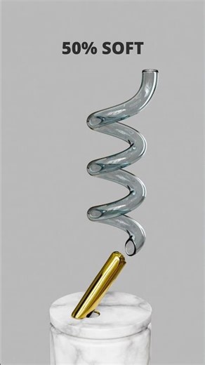 0% vs 100% Softness: Satisfying Cylinder Soft Body Physics in Spiral Glass Tube