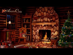Cozy Christmas Cabin Ambience With Crackling Fireplace Sounds for Sleeping, Reading, Relaxation