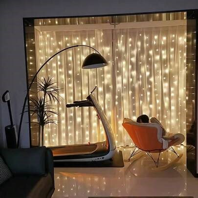 100-600 LED Curtain String Lights, USB Powered Decorative Hanging Lights With Remote Control, 8 Lighting Modes, Home Bedroom Decor, Wedding Party Decor, Birthday Gift, Valentine's Day Room Decor, Ramadan | SHEIN