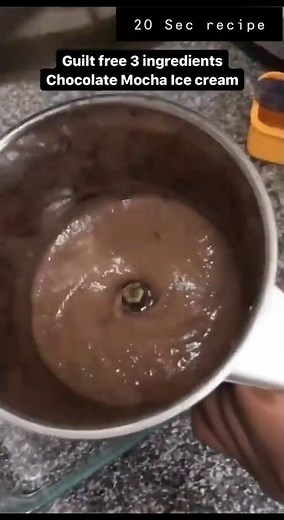 Three ingredient chocolate mocha ice-cream.