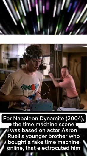 Napoleon Dynamite is getting zapped by a time machine. #moviefacts #movies #foryou