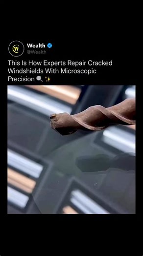 Wealth on Instagram: "A cracked windshield doesn’t always need replacing, it can be restored with engineering-level precision. 🔍 Professionals repair glass damage using a resin injection system that restores both clarity and structural strength. The process starts by drilling a tiny opening to release trapped air, allowing a specialized UV-curable resin to penetrate deep into every fracture. Once injected, the resin is cured under ultraviolet light, bonding the layers of glass back together at 