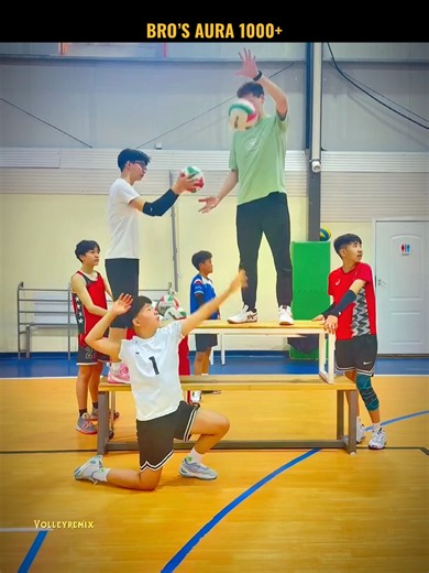 Bro’s Aura 1000+ 📈🔥 #volleyballskills #spike #trending #volleyballteam