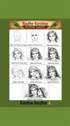 Radhe Krishna Drawing Tutorial ✨ | Step by Step Easy Drawing | Beginners Friendly