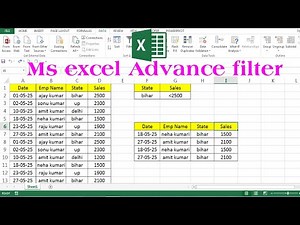 excel advanced filter | advanced filter in excel | excel | filter in excel | how to use filter
