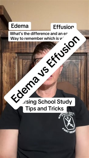 Edema vs Effusion. Memory trick to remember the difference. #NursingSchool #nursingstudent #nursing #nursesoftiktok #medicalterminology Tricks to remember medical terminology, medical terminology definitions, medical terms explained simply, what does this mean in medical terms, medical terminology for beginners, basic medical terminology nursing, medical prefixes and suffixes meanings, common medical terms nursing students, medical terminology cheats