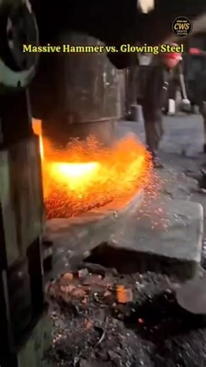 Massive Hammer vs. Red-Hot Steel 🔨🔥 #shorts #forging #shortvideo #foryou #america #massive