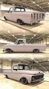 Personalizatuauto | 3D Renderings on Instagram: "1963 Ford F100 Unibody another awesome project for @rowlcustoms What do you think? This beast look insane with Arctic Grey paint @tsmforged wheels, polished lip, matte black centers and @wilwooddiscbrakes Enjoy my new 3D animation 🔥🇻🇪 www.personalizatuauto.com #ford #f100 #fordf100custom #unibody #fordf100pickup #truck #customtrucks #arcticgrey #tswwheels #design #3dart #3dmodelling #3danimation #keyshot"