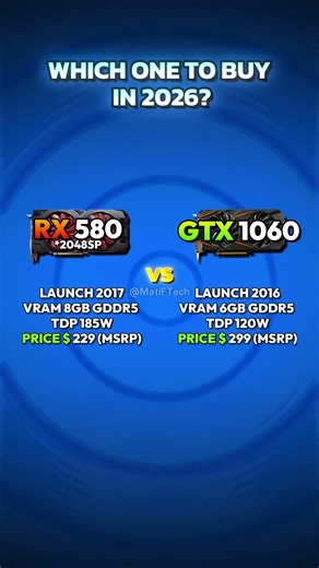 RX 580 vs GTX 1060 - Which one to buy in 2026? #gpu #pcbuild